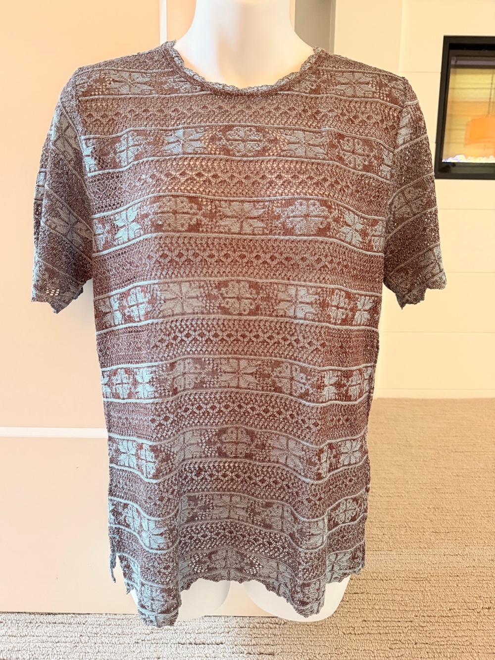CECILIA PRADO Beautiful Finicky Filly Knit Short Sleeve Top Sz L NWT $210!!